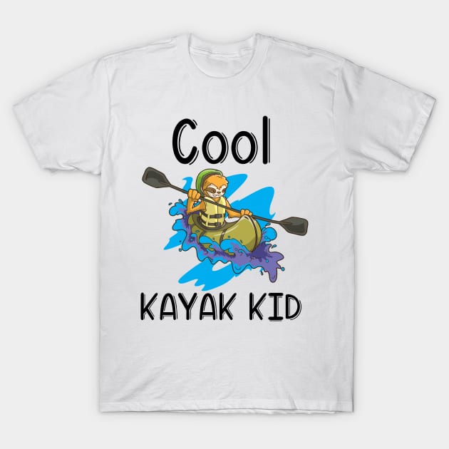 Kayak River Rafting Kids Gift Canoe Cat for Son and Daughter T-Shirt by TellingTales